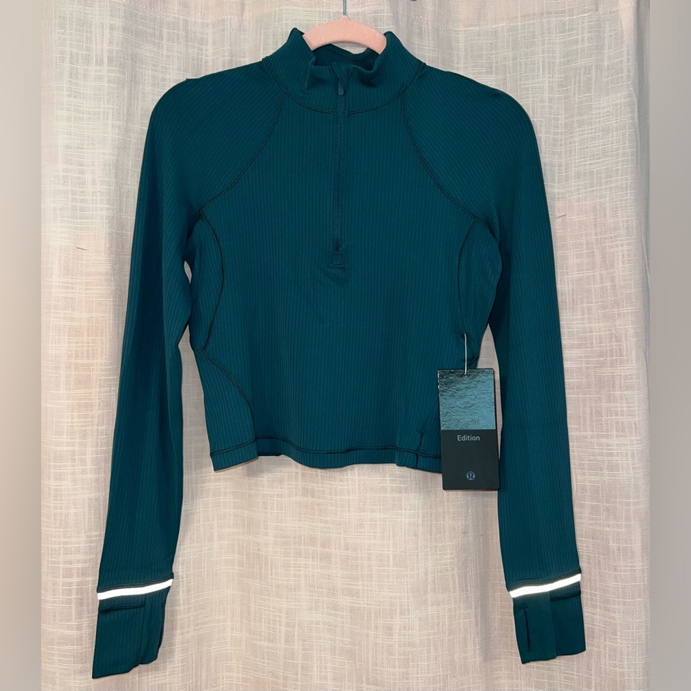 NWT Lululemon It’s Rulu Run Ribbed Cropped Half Zip Special Edition